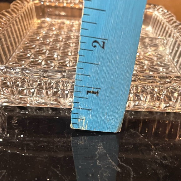 Vintage Relish or Serving Divided Pressed Glass Diamond Cubist Dish Tray - Picture 6 of 10